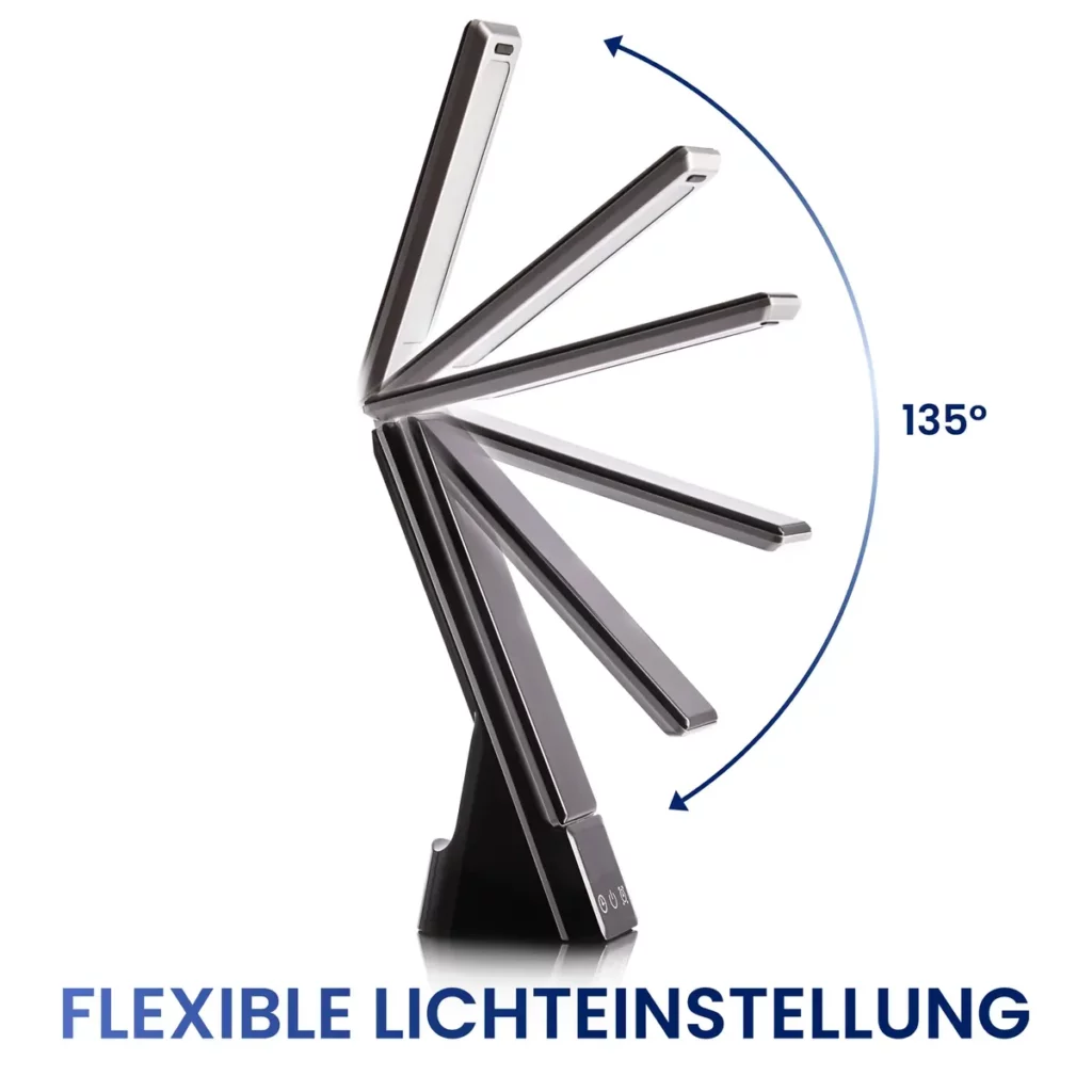 Amazon Infografik – LED-Schreibtischlampe mit verstellbarem Neigungswinkel